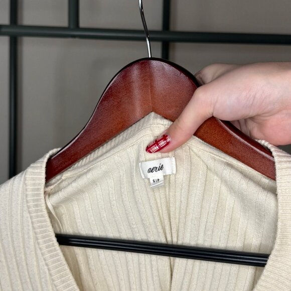 White Ribbed Cardigan - Picture 3 of 3